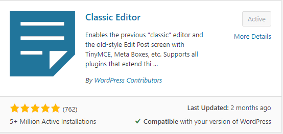 Classic_Editor WordPress Plugin