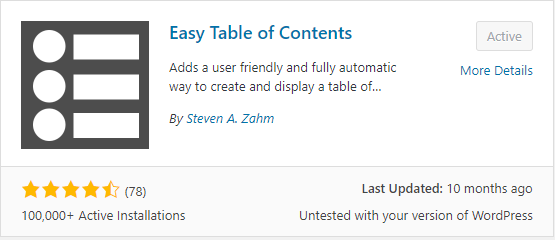 Easy_Table_Of_Content WordPress Plugin