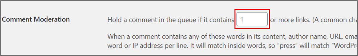 stop-spam-comments "block links"